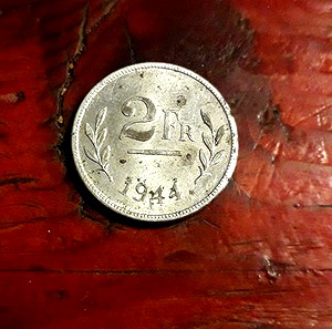 1944, 2 Francs,Belgium