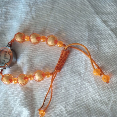Bracelet watch, orange, women's