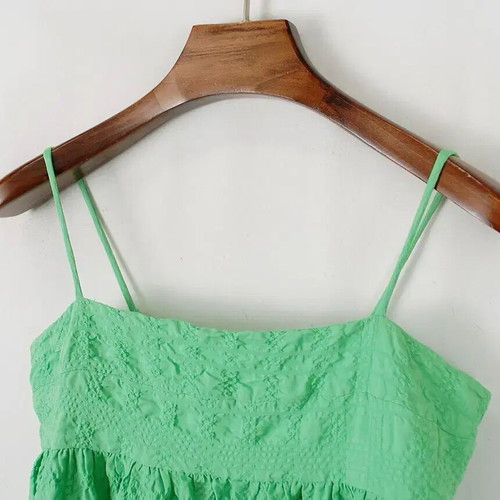 Zara green textured maxi dress size large new