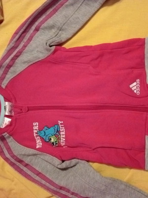 Ζακέτα Adidas φούξια - γκρι σαν καινούργιο, για 5-6 ετών