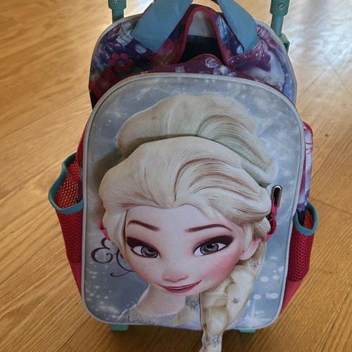 Gym kindergarten trolley backpack Elsa with removable mask