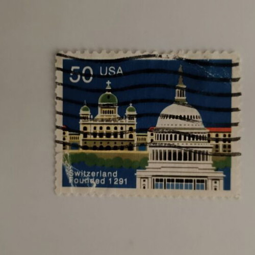 Stamp 50 USA Switzerland collectible like new