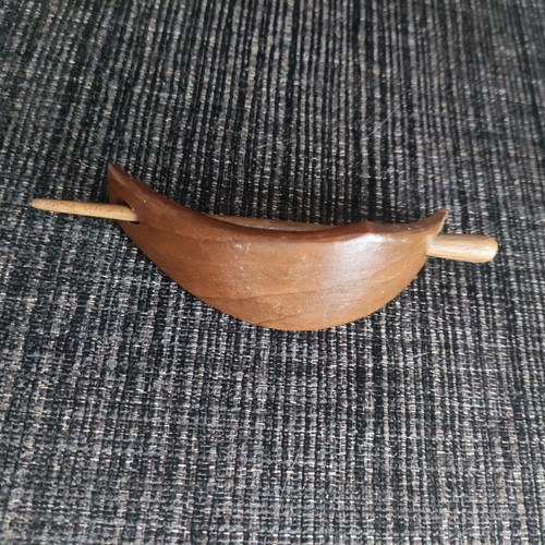 Hair accessory wooden brown barrette new
