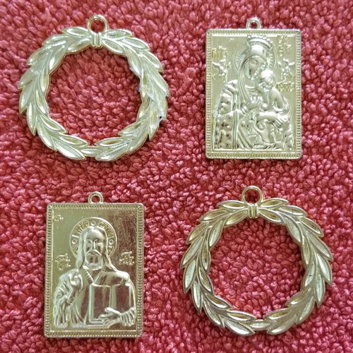 Metal baptism items used, set of 4