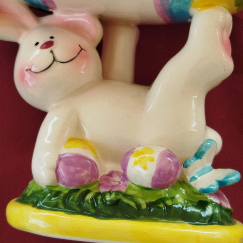 Easter porcelain egg holder new with bunny design