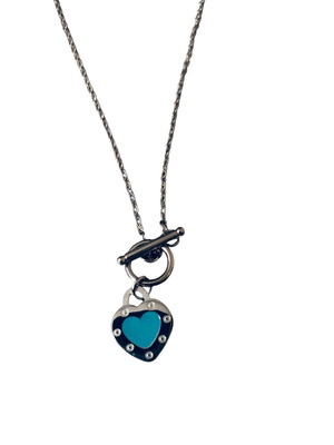 Κολιέ Tiffany & Co Return to Tiffany με ασημένια καρδιά και μπλε σμάλτο καινούργιο