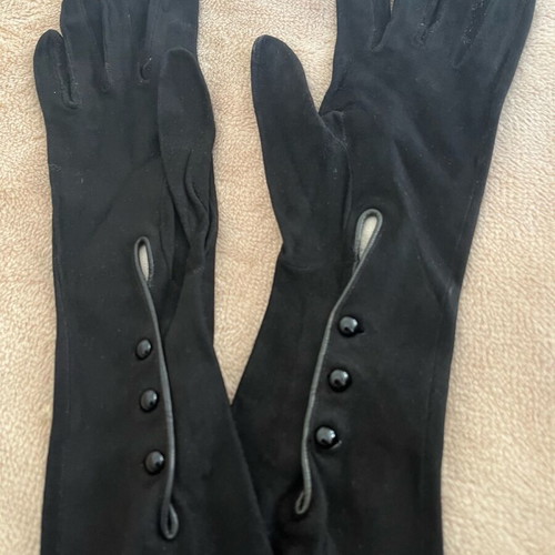 Dior suede gloves black like new, 55 cm authentic