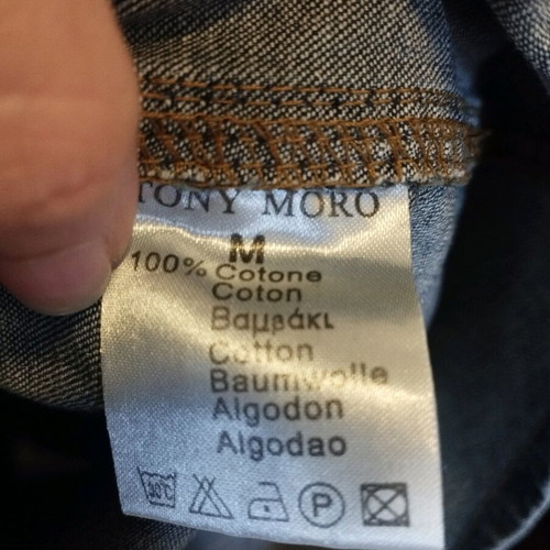 Denim shirt men's medium like new, slim fit