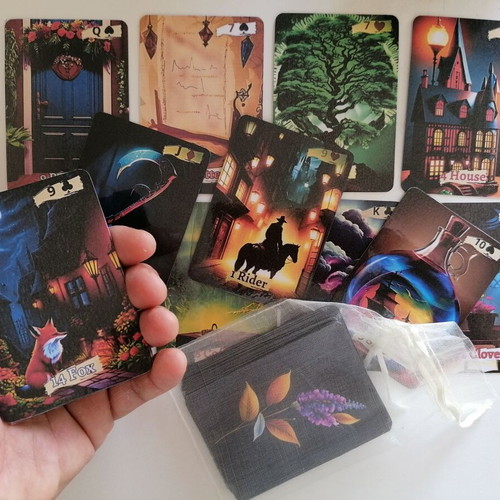 Midnight Lenormand deck handmade like new, unique designs