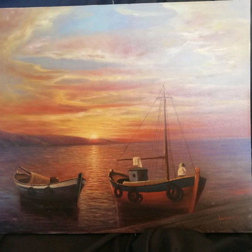 Painting by Yan. Zafeiris used 60x70 cm without frame