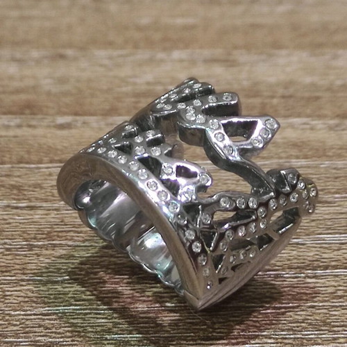Just Cavalli women's ring made of steel with zircon new, silver