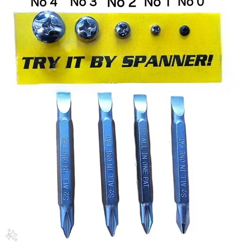 Screwdriver bits for PH and PZ screws set of 4, new