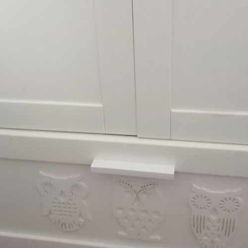Baby furniture set with convertible crib bed and two-door wardrobe