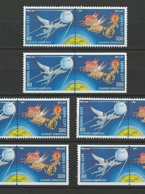 1991 ΕΛΛΑΣ EUROPA C.E.P.T.  χ 3 ΣΕΤ