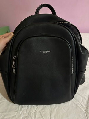 David Jones black backpack bag used with wear