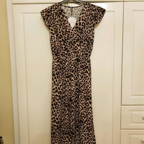 Leopard one-piece jumpsuit new, size S