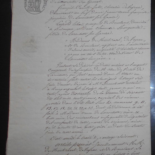 Notarial document 1831 used, calligraphed with watermark