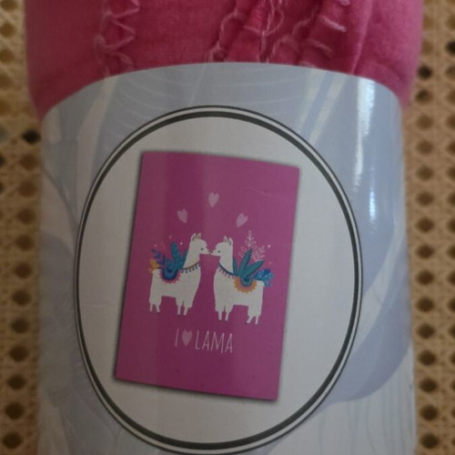 Fleet Lama children's blanket new, pink fleece 130x160 cm