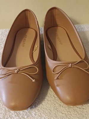 Primark women's ballerinas light brown faux leather size 40 new