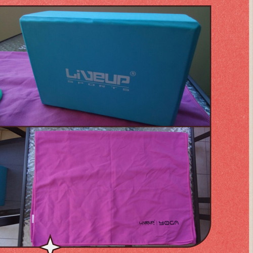 Yoga Pilates set with LiveUp mat, block, towel, resistance band and jump rope