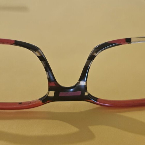 Alain Mikli eyeglass frame used, black and red