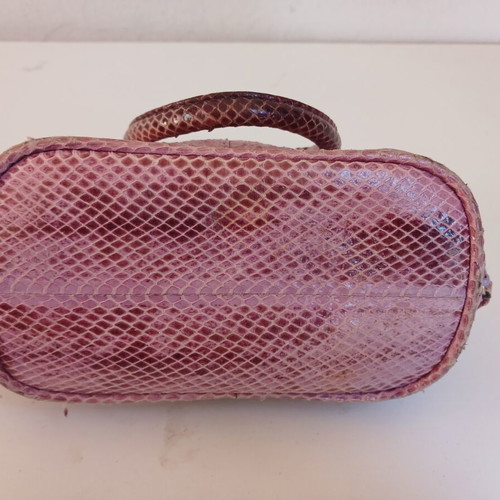 De Belle women's handbag with purple snake leather