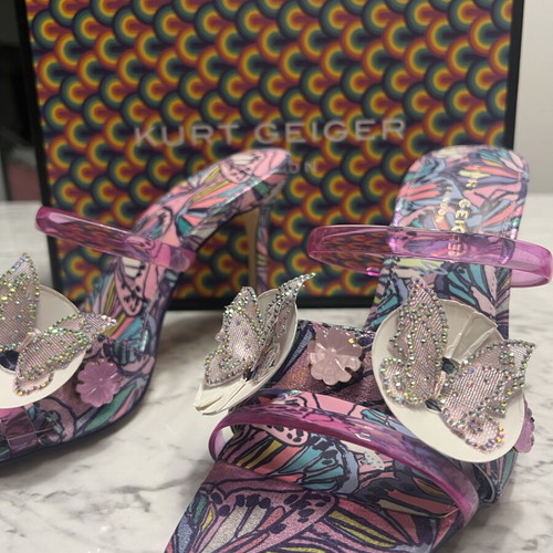 Kurt Geiger butterfly mules, pink, size 41