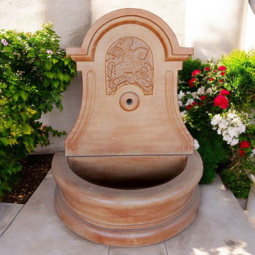 Concrete Fountain Saint George in Beige and Brown, New