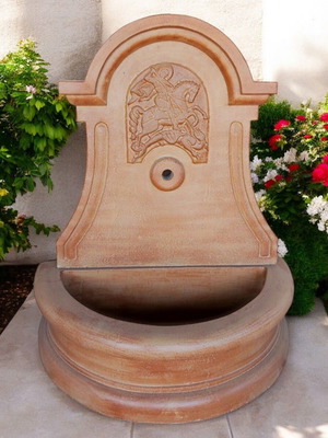 Concrete Fountain Saint George in Beige and Brown, New