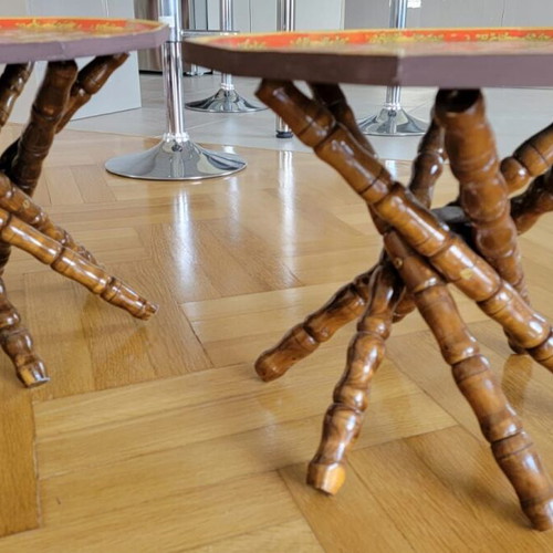 Wooden side tables handmade and handpainted, new