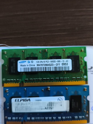 Ram memory for laptop 2x1gb used pc2 5300s and 6400s