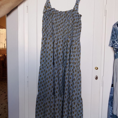 Summer airy dress like new, sizes M and L, gray and green