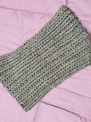 Knitted neck scarf gray like new handmade