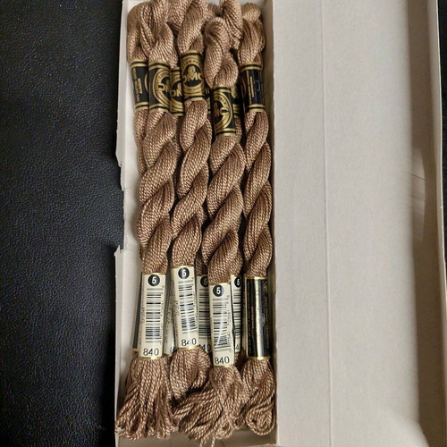 DMC Cotton Perle embroidery threads No 840 new with colorfast shades