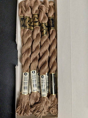 DMC Cotton Perle embroidery threads No 840 new with colorfast shades