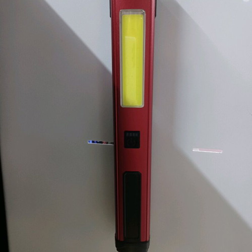 Flashlight new with battery indicator, magnet and hook