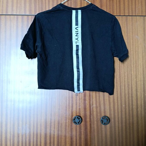 Crop top Vinyl Art Clothing black, short sleeve, like new, size S