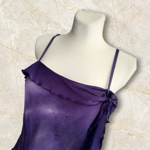 Y2K Vintage Asymmetric Tank Top Size L like new, purple