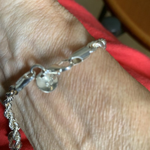Silver 925 Rope Chain Necklace and Bracelet Set