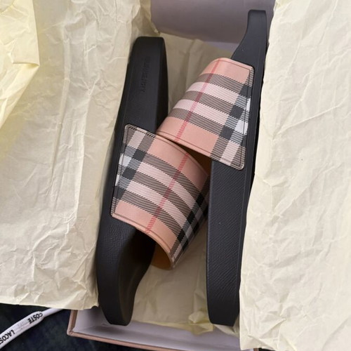 Burberry slippers, black and beige, size 43