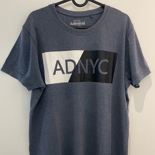 Admiral men's t-shirt blue with ADNYC print size M like new