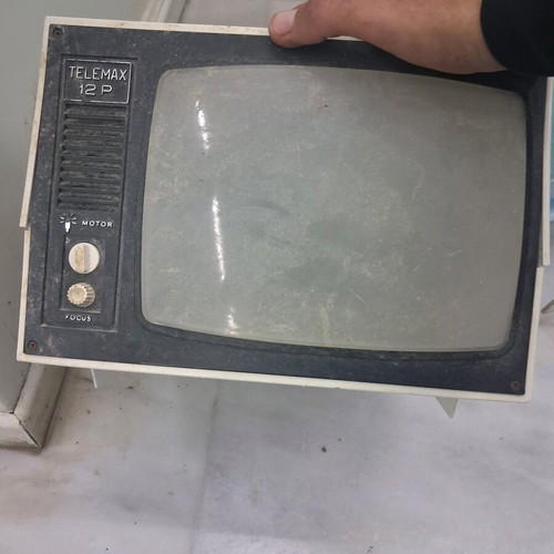Telemax 12-P CRT television used, vintage portable black and white