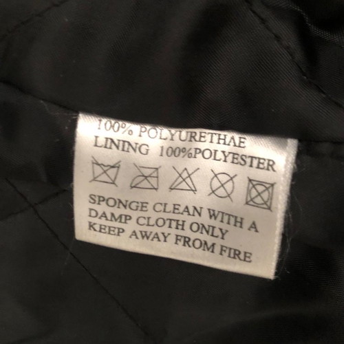 Black biker faux leather jacket used, size S/M