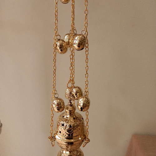 Bronze censer with chains and 12 bells 50cm new