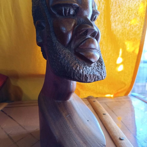 Traditional African Wood Carving Bust like new