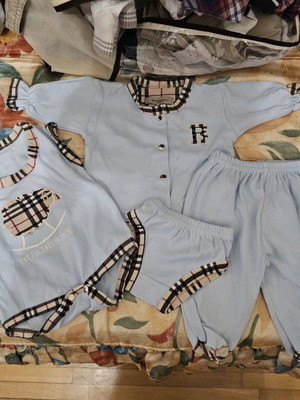 Burberry baby set like new, blue, up to 3 months