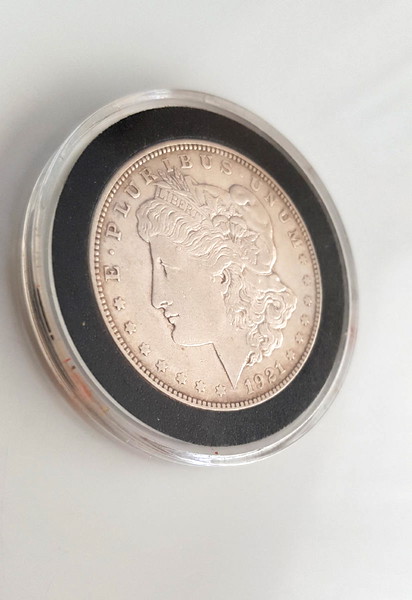 asimenio nomisma enos dollariou amerikis 1921 MORGAN SILVER