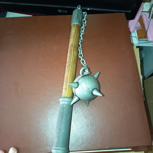 Viking Decorative Flail used, real metal and wood collectible