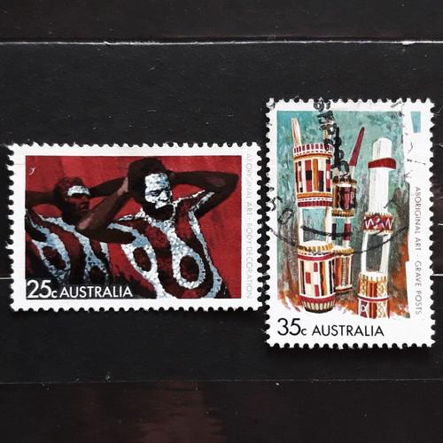 Αυστραλιανά γραμματόσημα 1971 Aboriginal Arts, 2 τεμάχια σαν καινούργια