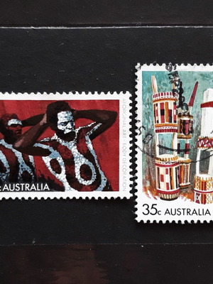 Αυστραλιανά γραμματόσημα 1971 Aboriginal Arts, 2 τεμάχια σαν καινούργια